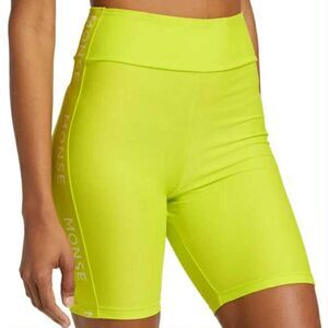 MONSE Lime Neon Green Logo Side Stripe Biker Shorts, size S
